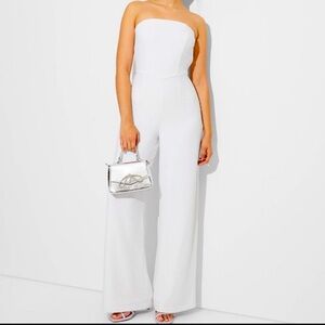 White Wide Leg Jumpsuit Size Medium